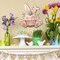Easter Decorations Door Hanging Sign Wreath Happy Easter Bunny Ear Flowers Wooden Door Sign Welcome Seasonal Spring Easter Wreath Sign for Easter Tree, Door, Wall, Party Supplies